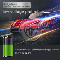 Screenshot highlighting RIDGEFORCE dash cam night vision and low light recording capabilities