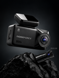 RIDGEFORCE 4K WiFi Dash Cam with Rear Camera and GPS for Front and Rear Vehicle Surveillance
